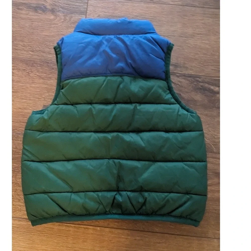 Janie and Jack Plaid Lined Puffer Vest Blue Green Kids 12-18‎ Months